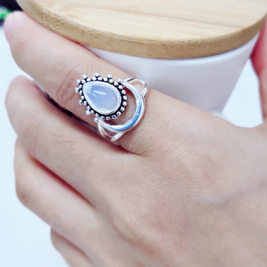 Anillo de Plata Tailandesa con Piedra de Luna - Image 2