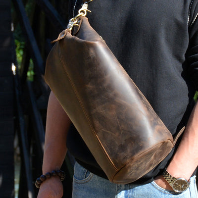 Bolsa Pecho Hombre Cuero Crazy Horse Vintage Envejecido - Image 3