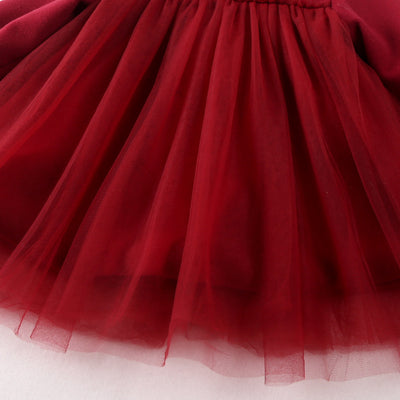 Vestido de Otoño para Niña en Lana Gruesa Rojo - Image 4