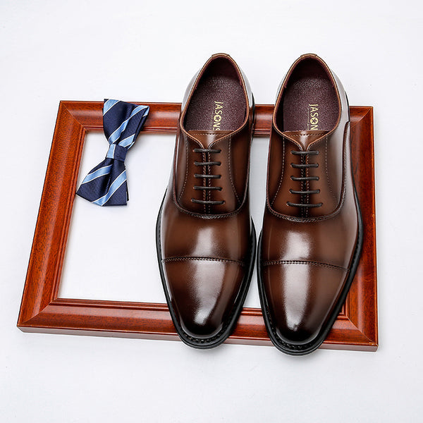 Zapatos de Vestir Elevadores para Hombre Estilo Británico en Cuero