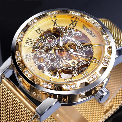 Reloj Mecánico con Correa Hueca de Diamantes de Imitación - Image 15
