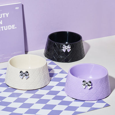 Comederos para Mascotas con Diseño de Moño - Platos Elegantes para Perros y Gatos