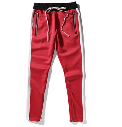 Pantalones Casuales Retro con Rayas de Color y Cierre Interno - Image 16