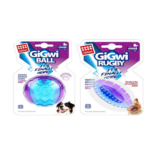 Two-tone blue and orange chewable rubber ball with textured surface for pets, 5cm in size. - Image 3