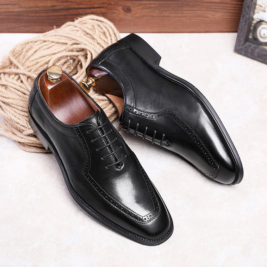 Zapatos Oxford Ejecutivos de Cuero Retro con Punta Cuadrada y Suela Flexible - Image 2