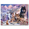 Kit de Bordado Ponto Cruz Lobo - Quadro Decorativo DIY