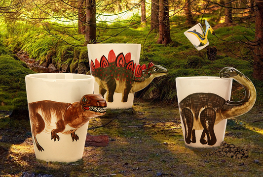 Taza de Cerámica 3D con Dinosaurio Pintado a Mano - Taza Artesanal para Café
