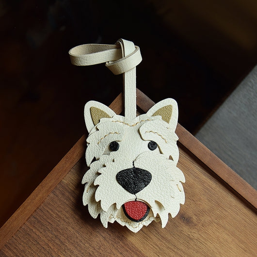 Llavero de Cuero Genuino Hecho a Mano - Colgante Decorativo para Mascotas