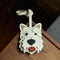 Llavero de Cuero Genuino Hecho a Mano - Colgante Decorativo para Mascotas