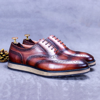 Zapatos Brogue Ejecutivos Hombre Estilo Británico Retro Grabado - Image 6