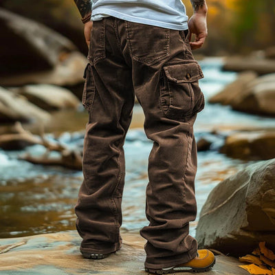 Pantalón Cargo Retro Suelto con Bolsillos y Puño Elástico para Hombre - Image 5
