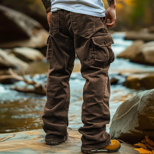 Pantalón Cargo Retro Suelto con Bolsillos y Puño Elástico para Hombre - Image 5