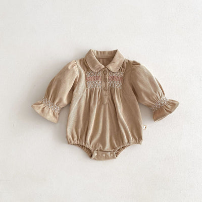 Vestido Enterizo de Pana para Bebé Niña con Diseño Triangular - Image 6