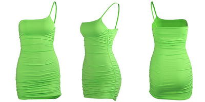 Vestido Asimétrico de Hombro Único con Falda Plisada - Image 16