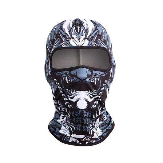 Blue and black full-face balaclava with a roaring gorilla graphic, designed for windproof and dust protection. - Image 23