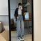 Pantalón Vaquero Vintage de Cintura Alta y Pierna Ancha Recta