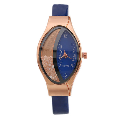 Reloj de Mujer Forma Ojo Cuarzo con Correa Quicksand y Perlas Giratorias - Image 10