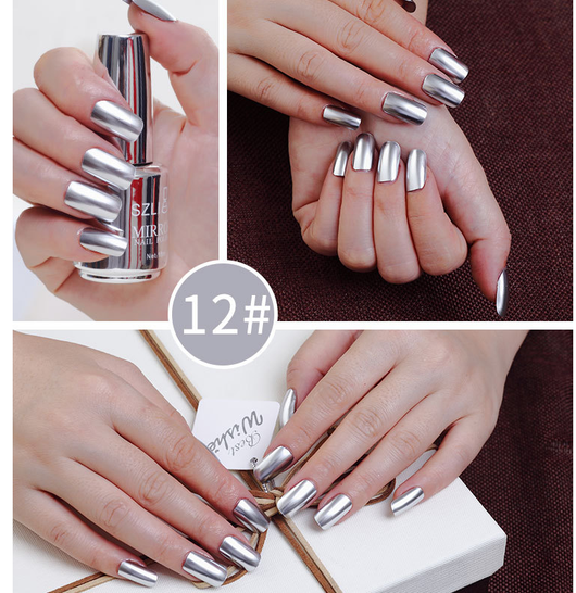 Esmalte de Uñas Efecto Espejo Plateado - Image 14