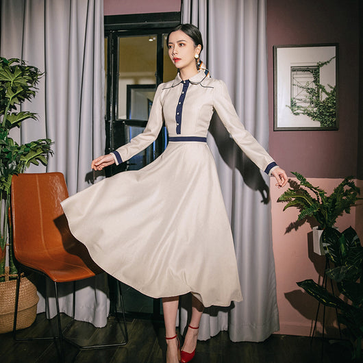 Vestido Retro Republic con Combinación de Colores - Image 8