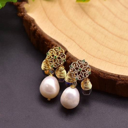 Aretes Exclusivos de Perla Barroca Natural Edison - Image 2