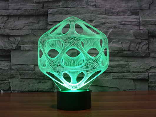 Lámpara LED 3D Táctil 7 Colores - Iluminación Inteligente para Ambiente - Image 2