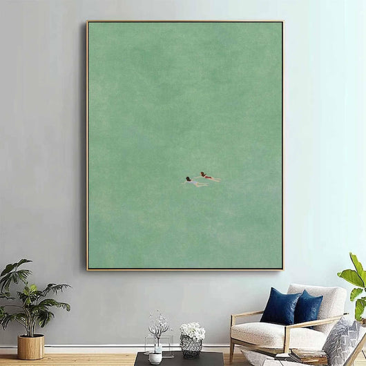 Cuadro Óleo Pintado a Mano - Paisaje Marino Océano Verde para Decoración del Hogar - Image 5