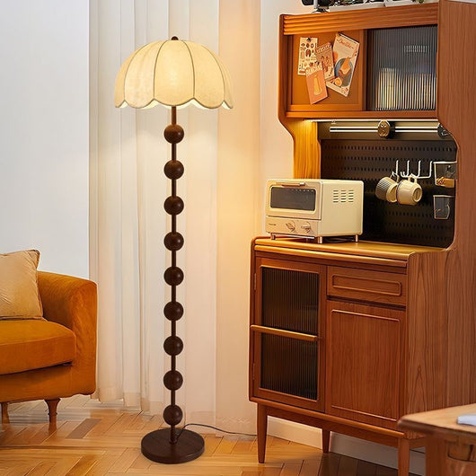 Lámpara de Pie Nogal Estilo Mediados de Siglo - Madera Maciza - Image 7