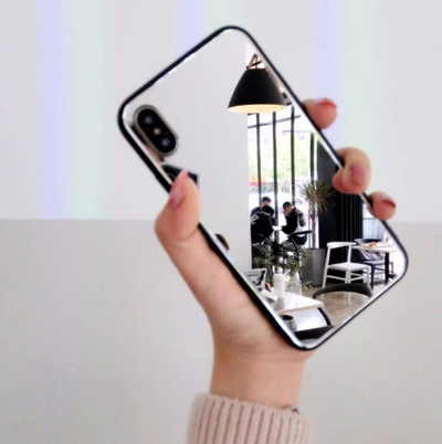 Funda Espejo para iPhone X, 7/8 Plus - Carcasa de Cristal para Selfies y Maquillaje - Image 3