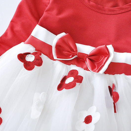 Vestido Largo con Mangas y Detalle de Flores - Image 6