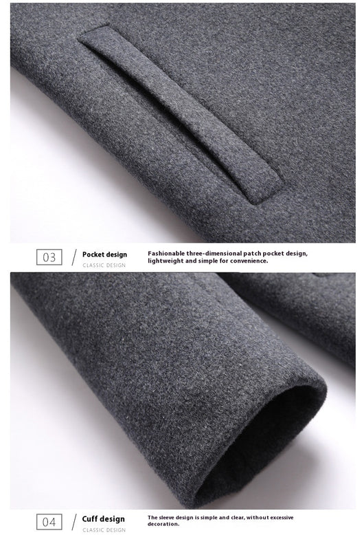 Abrigo de Lana Casual para Hombre con Gorro Desmontable - Image 27