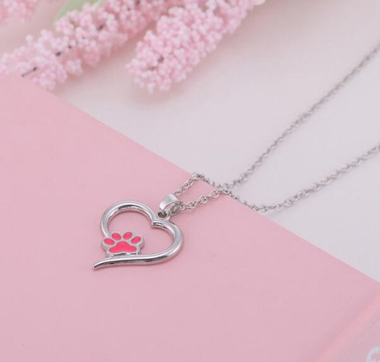 Collar Colgante Calado Amor y Huellita