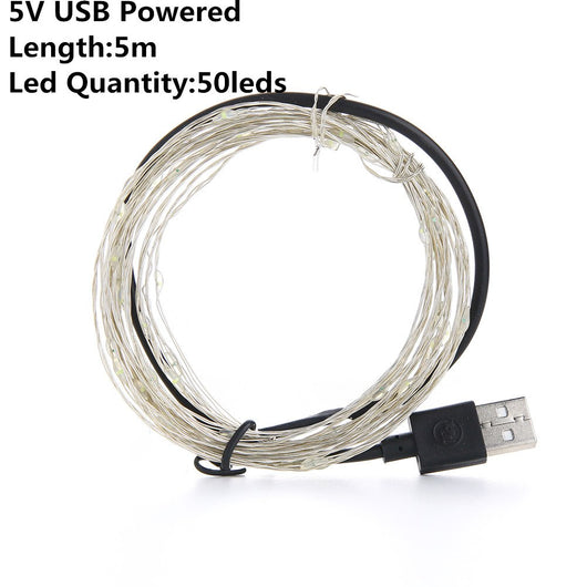 Luces LED Navideñas Exteriores - Guirnalda 2m/5m/10m Recargable USB - Image 12