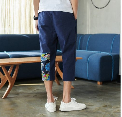 Pantalones Harem de Algodón y Lino para Hombre - Estilo Harajuku Casual - Image 9