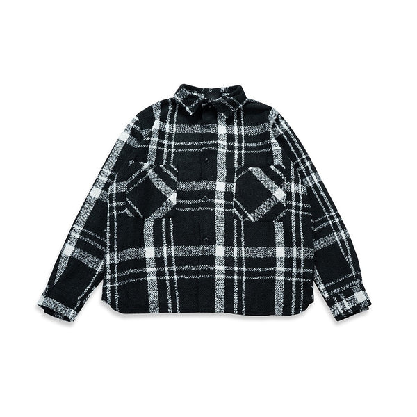 Camisa Cuadros Oversize con Hombros Caídos - Estilo Urbano Moderno