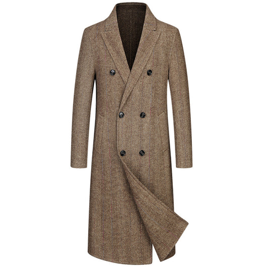 Abrigo de Cachemira Reversible para Hombre - Lana Doble Faz