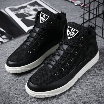 Zapatos casuales deportivos de caña alta para hombre en lino - Image 7