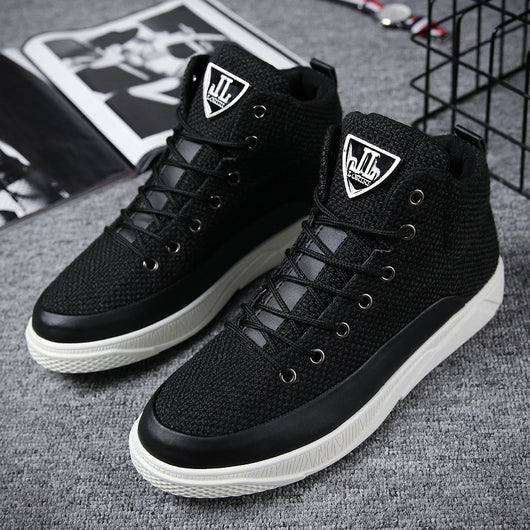 Zapatos casuales deportivos de caña alta para hombre en lino - Image 7