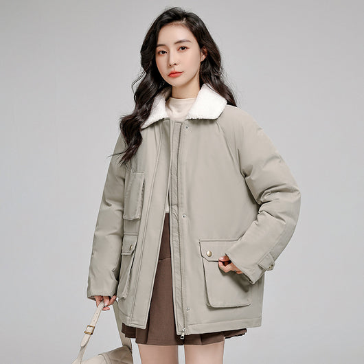 Chaqueta Acolchada Suelta Estilo Coreano en Algodón - Image 4