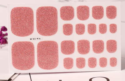 22 Stickers de Uñas Color Verde Cebolla con Polvo Brillante para Pies - Image 7