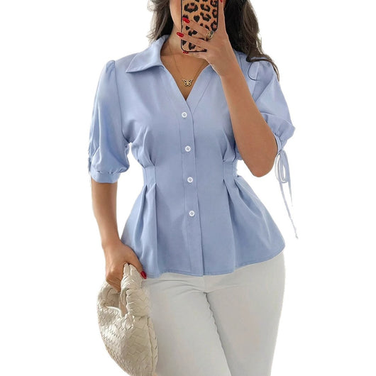 Blusa Ajustada para Mujer con Cintura Ceñida y Cordones - Image 5