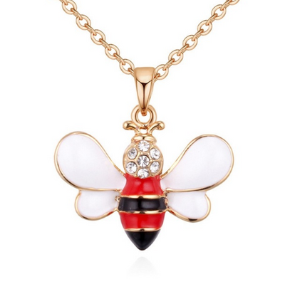 Collar Colgante Abeja Dorado con Cristales - Joya Verano Mujer