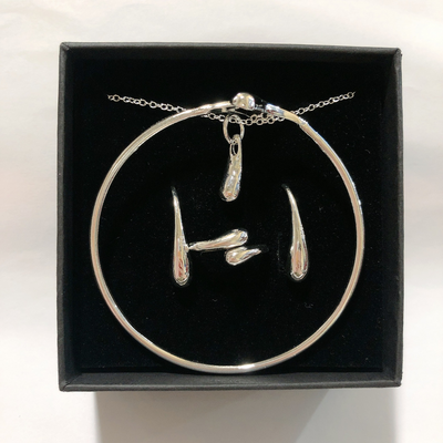 Conjunto de Joyería Drip: Pulsera, Collar, Aretes y Anillo - Image 6