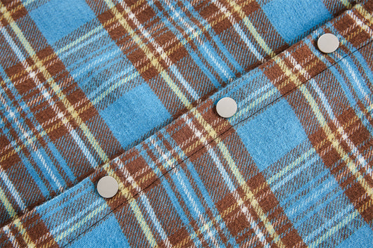 Camisa Cuadros Suelta con Capucha - Cardigan Retro Casual Europeo - Image 11