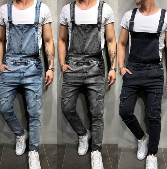 Enterizo Denim Sling con Rotos Desgarrados
