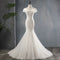 Vestido de Novia Asimétrico Cola Sirena con Hombro Descubierto