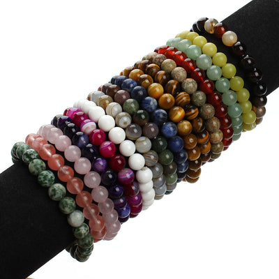 Pulsera de Cuentas de Aventurina Azul - Piedra Arenisca Redonda - Image 2