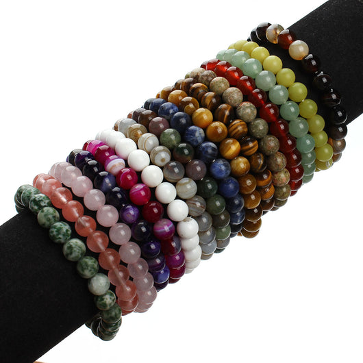 Pulsera de Cuentas de Aventurina Azul - Piedra Arenisca Redonda - Image 2