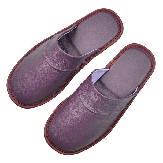Pantuflas de Cuero Genuino Baotou Cómodas para Toda la Familia