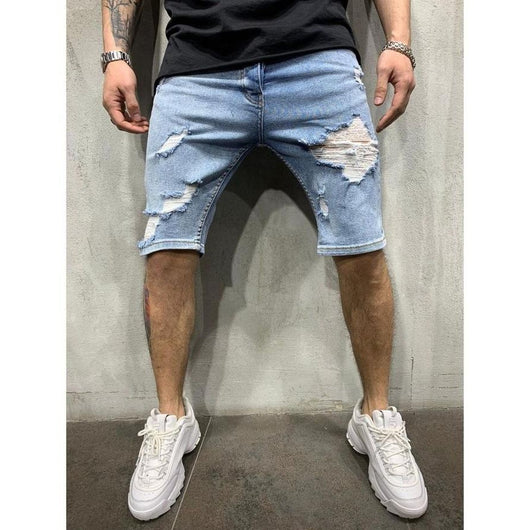 Pantalones Skinny Rotos para Hombre Cintura Media - Image 2