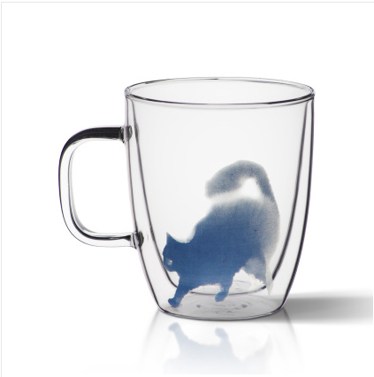 Taza Térmica de Vidrio Soplado con Diseño de Gato - Doble Aislamiento - Image 4